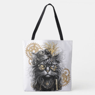Bolso De Tela Patas descaradas El gato steampunk funky 