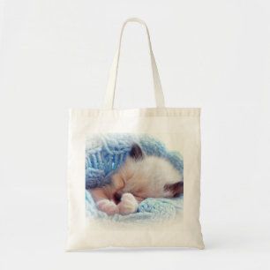 Bolso De Tela Patas siamesas del gatito el dormir