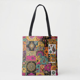 Bolso De Tela Patchwork bohemias Mandala y Paisley Pattern