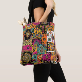 Bolso De Tela Patchwork bohemias Mandala y Paisley Pattern