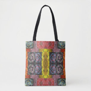 Bolso De Tela Patchwork bohemio psicodélico