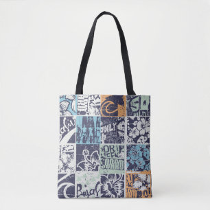 Bolso De Tela Patchwork de surf: patrón de cosecha de grunge