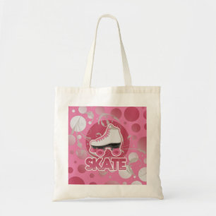 Bolso De Tela Patín de ruedas rosado del remolino de la burbuja,
