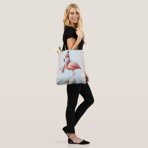 Bolso De Tela Patinador De Hielo Rosado Flamingo
