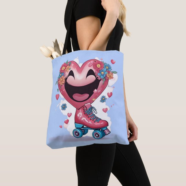 Bolso De Tela patinador del corazón (Detalle)