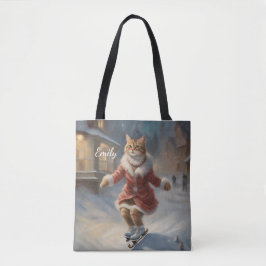 Bolso De Tela Patinaje De Gatos De Navidades Cuidados Jugativame