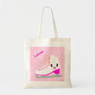 Bolso De Tela Patinaje sobre hielo personalizado Kawaii Rosa