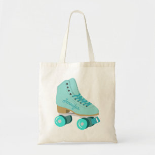 Bolso De Tela Patinaje Verde azulado Blue Retro de cuatro rodill