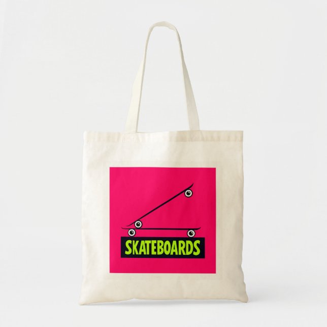Bolso De Tela Patinetas Letra 3D Minimalista (Frente)