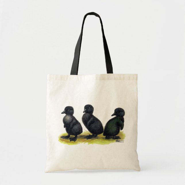 Bolso De Tela Patitos de Cayuga negra (Frente)