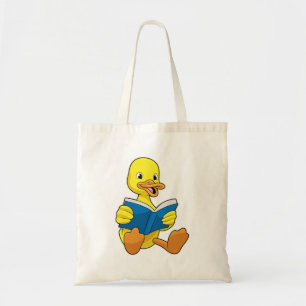 Bolso De Tela Pato al leer con libro