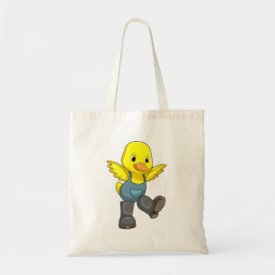 Bolso De Tela Pato como granjero con botas