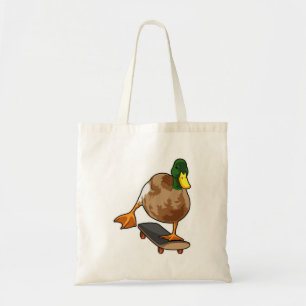 Bolso De Tela Pato como patinador con patineta