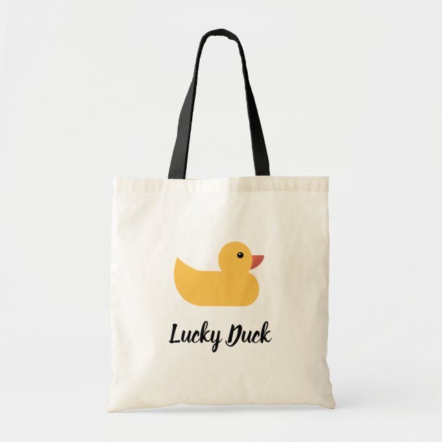 Bolso De Tela Pato de goma amarillo Bath Lucky (Frente)