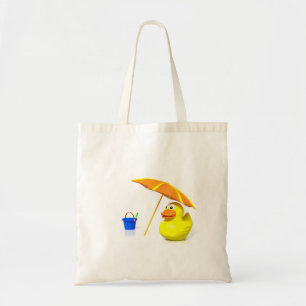 Bolso De Tela Pato de goma en la playa