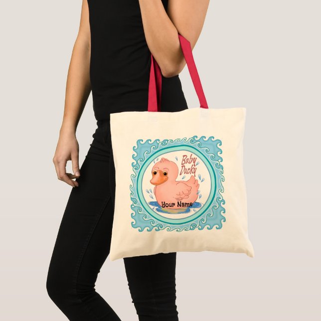 Bolso De Tela Pato de goma rosa (Anverso (producto))