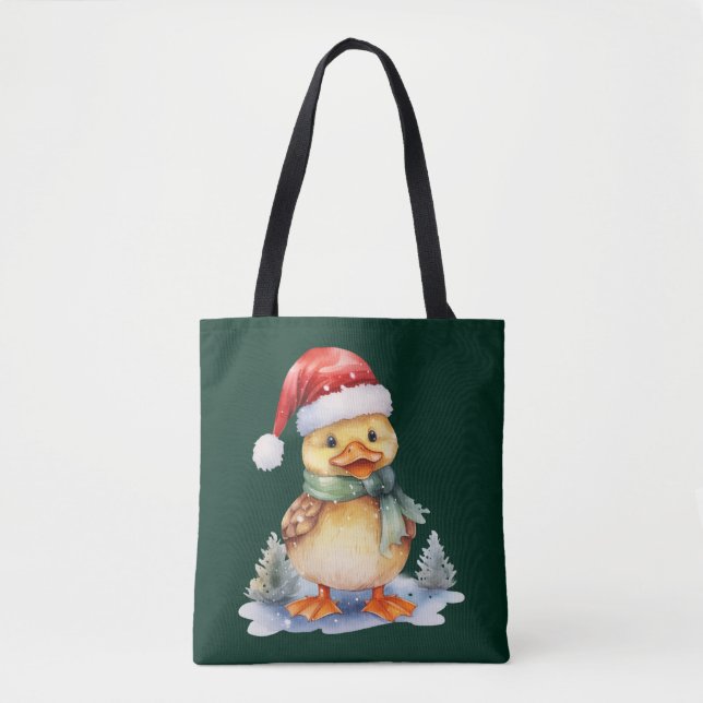 Bolso De Tela Pato de Navidad (Anverso)