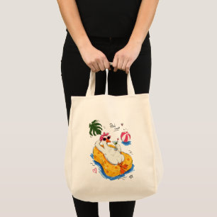 Bolso De Tela Pato Divertido en la Piscina con Gafas de Sol y Có