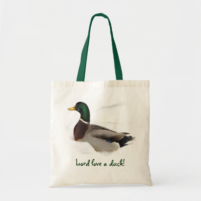 Bolso De Tela Pato en la nieve (Frente)