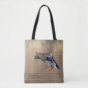 Bolso De Tela Pato Mallard en vuelo