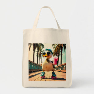 Bolso De Tela Pato Patinador Divertido Verano Retro