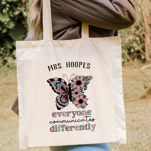 Bolso De Tela Patólogo mariposa de lenguaje de voz personalizado