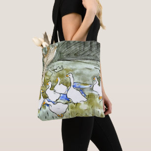 Bolso De Tela Patos de Art Nouveau holandeses y geés