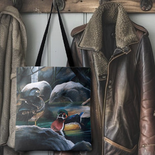 Bolso De Tela Patos de Madera Estanque de Apareamiento Naturalez