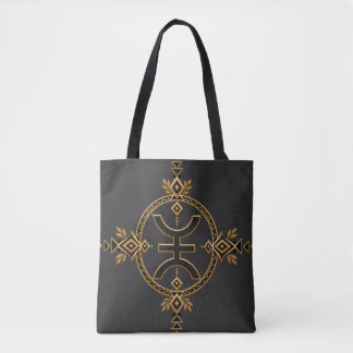 Bolso De Tela Patrimonio bereber amazigh Símbolo geométrico Negr