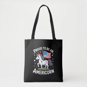 Bolso De Tela Patriótico Americornio Unicornio 4 de Julio Patrió