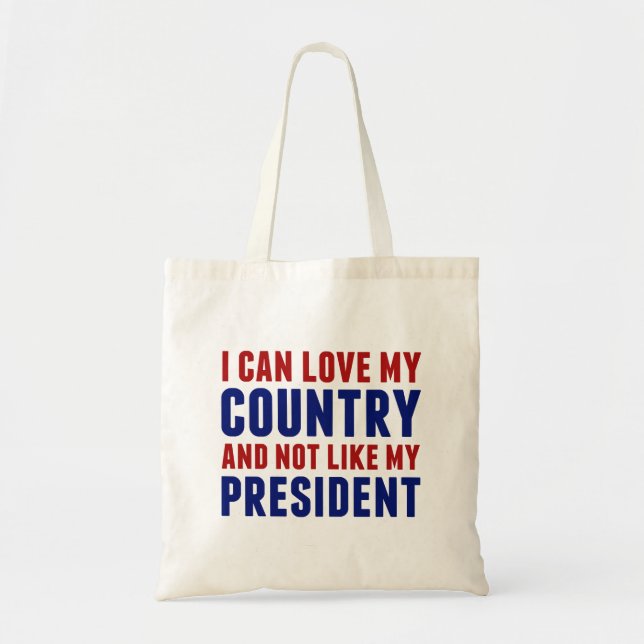 Bolso De Tela Patriótico anti Trump no mi presidente (Frente)