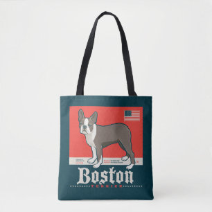 Bolso De Tela Patriótico Boston Terrier