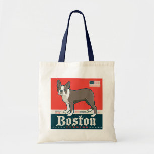 Bolso De Tela Patriótico Boston Terrier