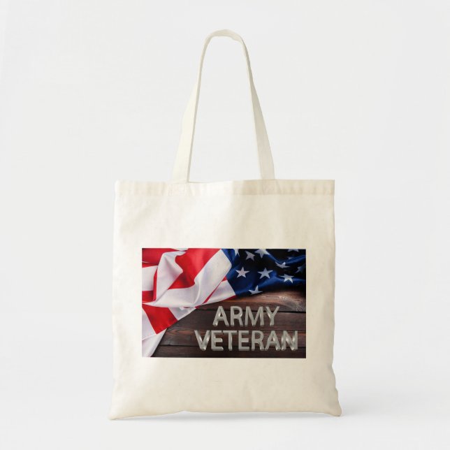 Bolso De Tela Patriótico "Veterano del Ejército" (Frente)