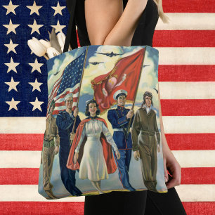Bolso De Tela Patriótico Vintage, Heros del Orgulloso Personal M