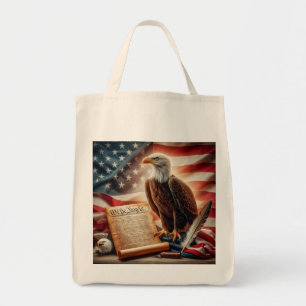Bolso De Tela Patriotismo del águila calva estadounidense