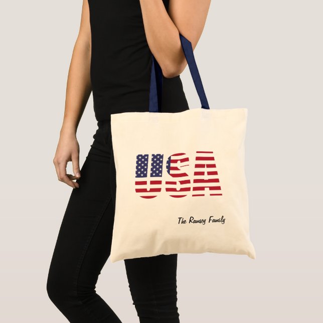 Bolso De Tela Patriotismo personalizado de EE.UU., Tote de presu (Anverso (producto))