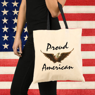 Bolso De Tela Patriotismo Vintage Águila Calva Americana Vuelo