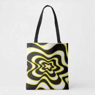 Bolso De Tela Patrón abstracto - amarillo