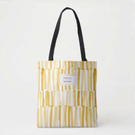 Bolso De Tela Patrón abstracto amarillo moderno regalo personali