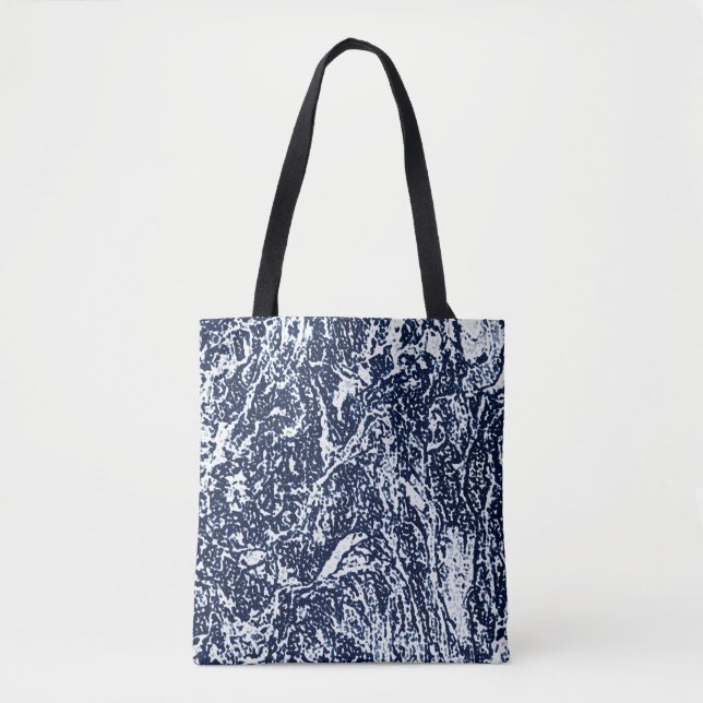 Bolso De Tela Patrón abstracto azul oscuro (Anverso)
