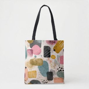 Bolso De Tela Patrón abstracto boho moderno Texturizado colori