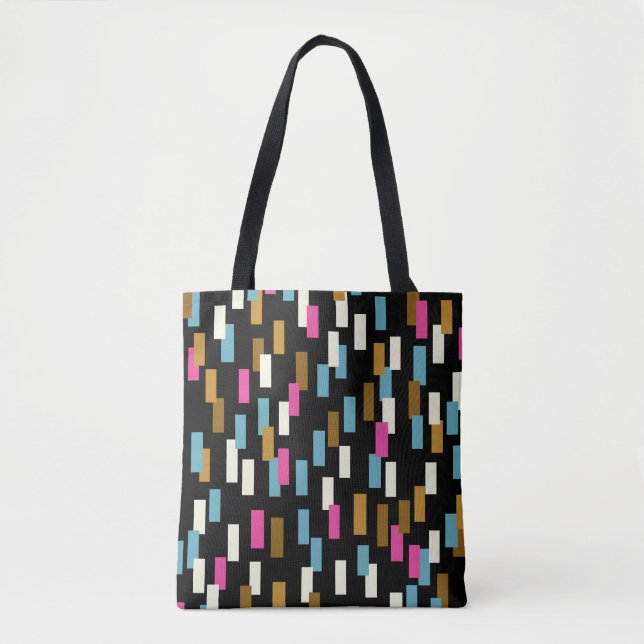 Bolso De Tela Patrón abstracto con formas geométricas texturadas (Anverso)