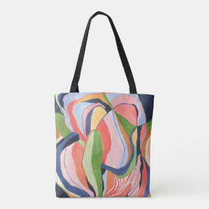 Bolso De Tela Patrón abstracto de acuarela botánica elegante