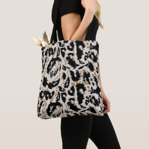 Bolso De Tela Patrón abstracto de leopardo bohemio africano 