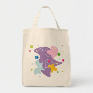 Bolso De Tela Patrón abstracto de moda en colores morado y azul