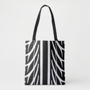 Bolso De Tela Patrón abstracto de textura de neumáticos en blanc