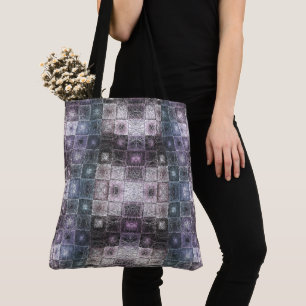 Bolso De Tela Patrón abstracto geométrico con cubos de estructur
