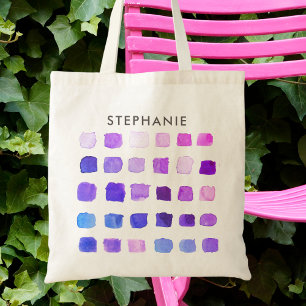 Bolso De Tela Patrón abstracto moderno personalizado morado