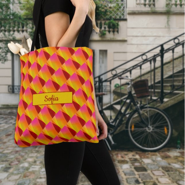 Bolso De Tela Patrón abstracto nombre del naranja amarillo rojo (Subido por el creador)